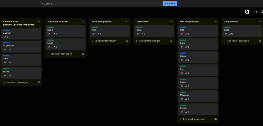 ExclusiveLeads kandidaten-dashboard (leadbord)
